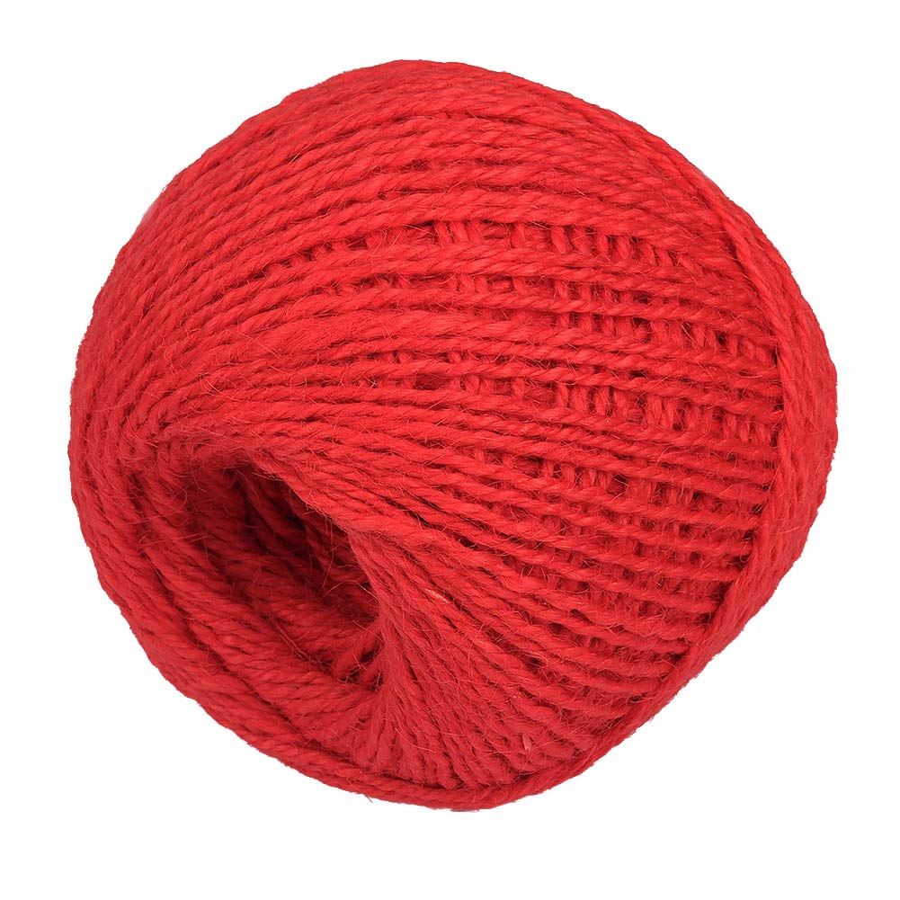 Geminimall Red Jute Twine Garden Twine, 50M Natural Jute String Jute Rope For Floristry, Gifts, Diy Arts&Crafts, Decoration, Bundling, Gardening And Recycling