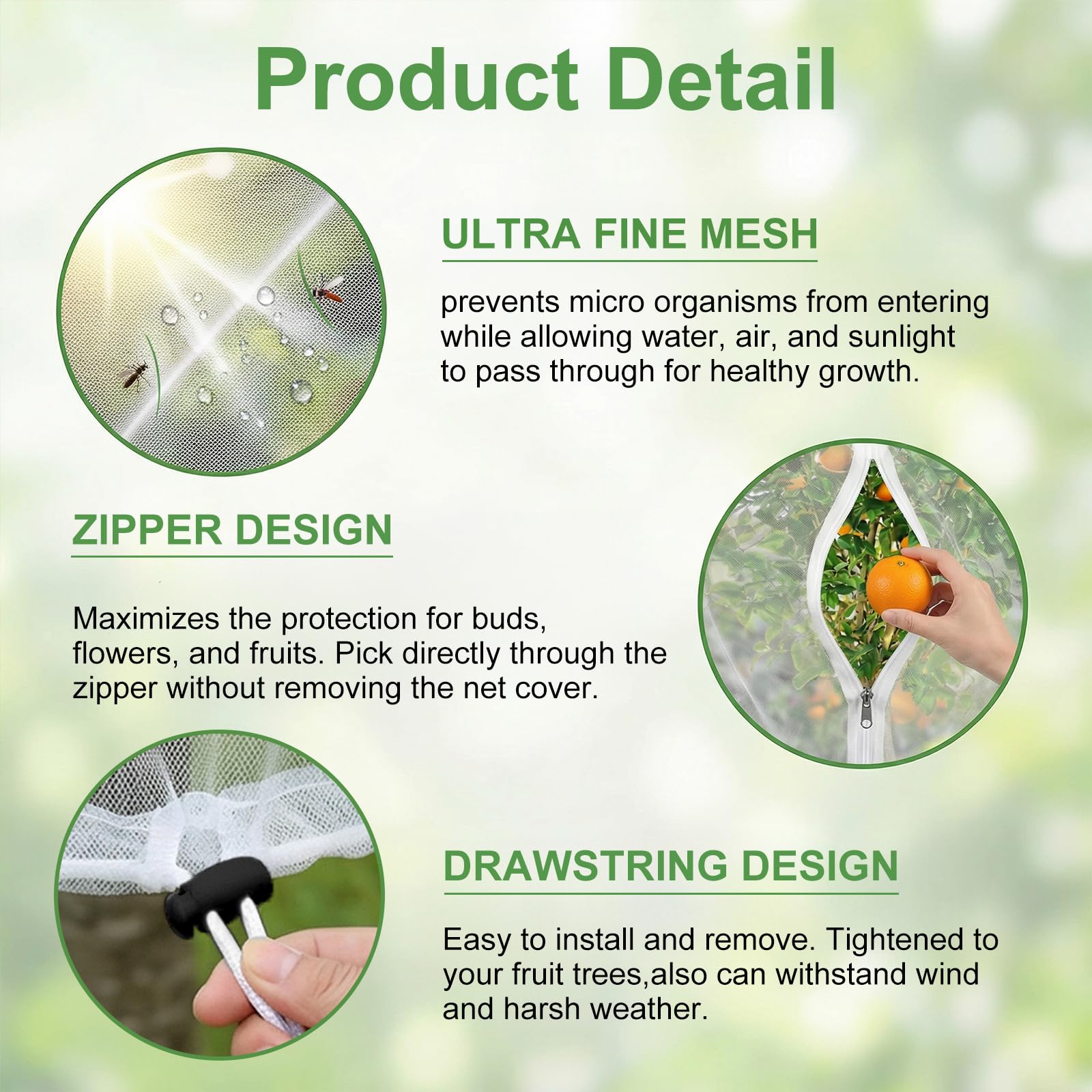 Filet Anti Insecte Arbre Fruitier Sac Protection Plantes 1.2 x 1.5 m