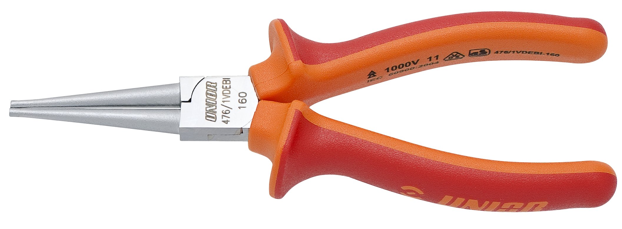 Unior 476/1VDEBI Long Nose Pliers 160 mm, Schwarz