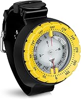 Vista 9 de Brújula de buceo, brújula de buceo profesional impermeable 5ATM con banda de TPU para deportes al aire libre, buceo, vela, senderismo, supervivencia