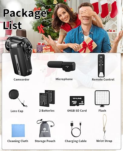 Miniatura 7 de FLATIC Cámara de video 8K, videocámara de 75 MP, cámaras WiFi para vlogging para YouTube, visión nocturna IR de 3 pulgadas, videocámara con pantalla