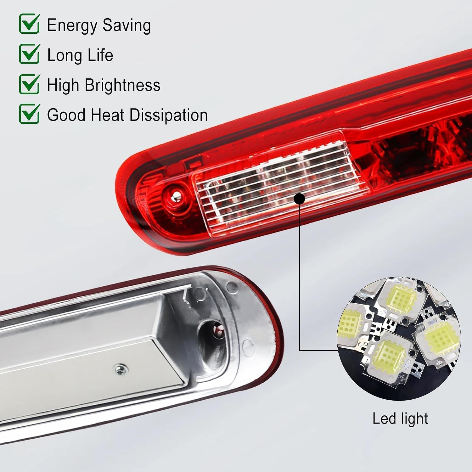 25890530 LED 3Rd Third Brake Light Cargo Lamp High Mount Stop Light Fit for Chevy Silverado GMC Sierra 1500 2500 3500 HD 2007 2008 2009 2010 2011 2012 2013