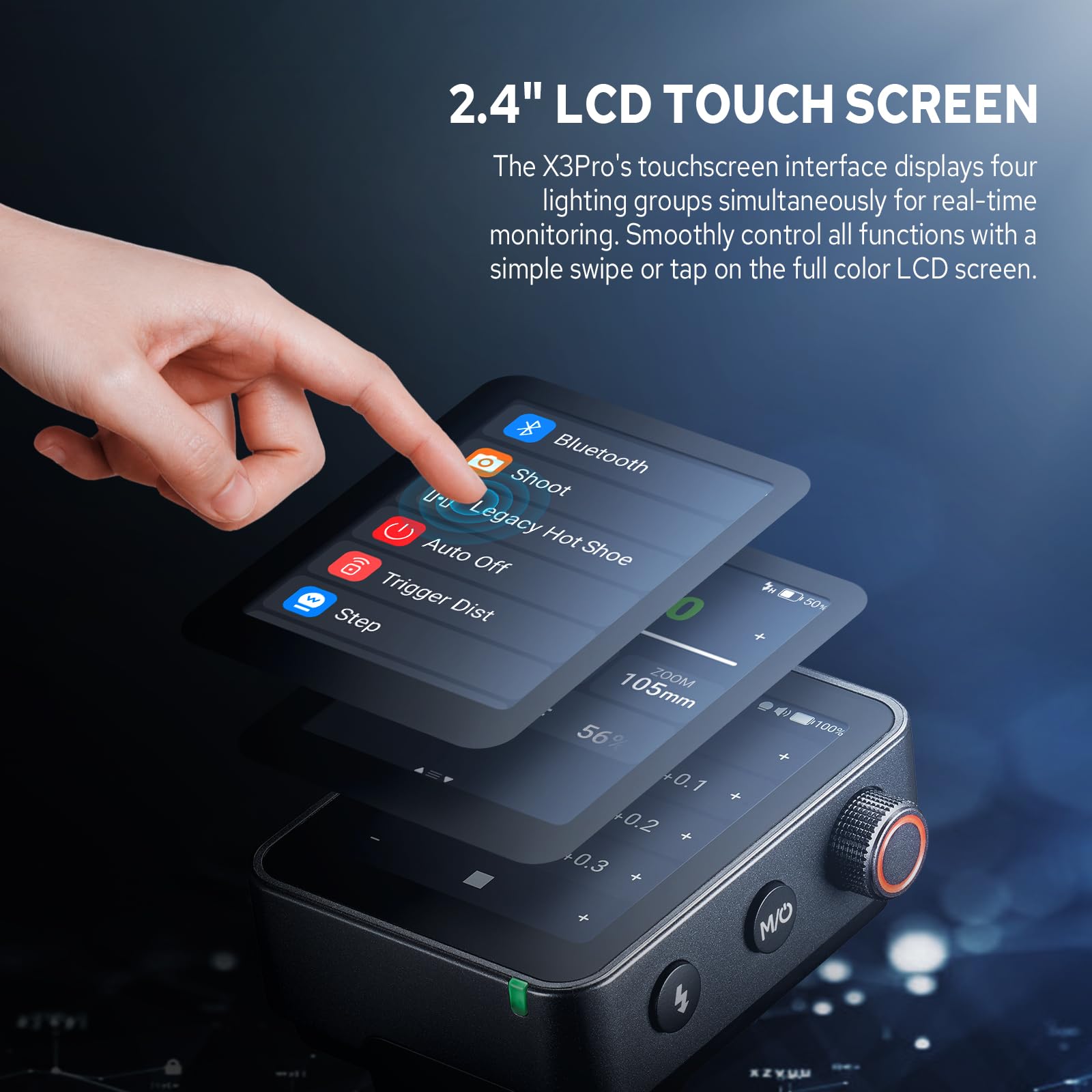 Godox X3 Pro C X3Pro C Trigger Flash TTL Wireless compatibile con Canon, Trasmettitore 2.4G Wireless con Touchscreen, Supporto Controllo APP(X3-C Versione Aggiornata)