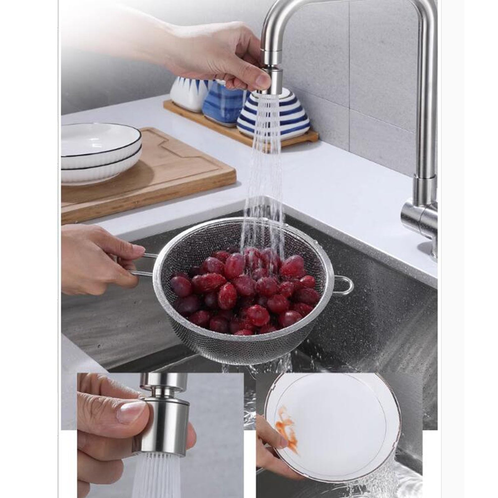 RajoNN Grifo Plegable de Acero Inoxidable para Cocina, Grifo frío y Caliente, Accesorios para Fregadero Invisibles, Grifo para el hogar, Grifo Que Ahorra Espacio, 2 Formas de descargar fregaderos de