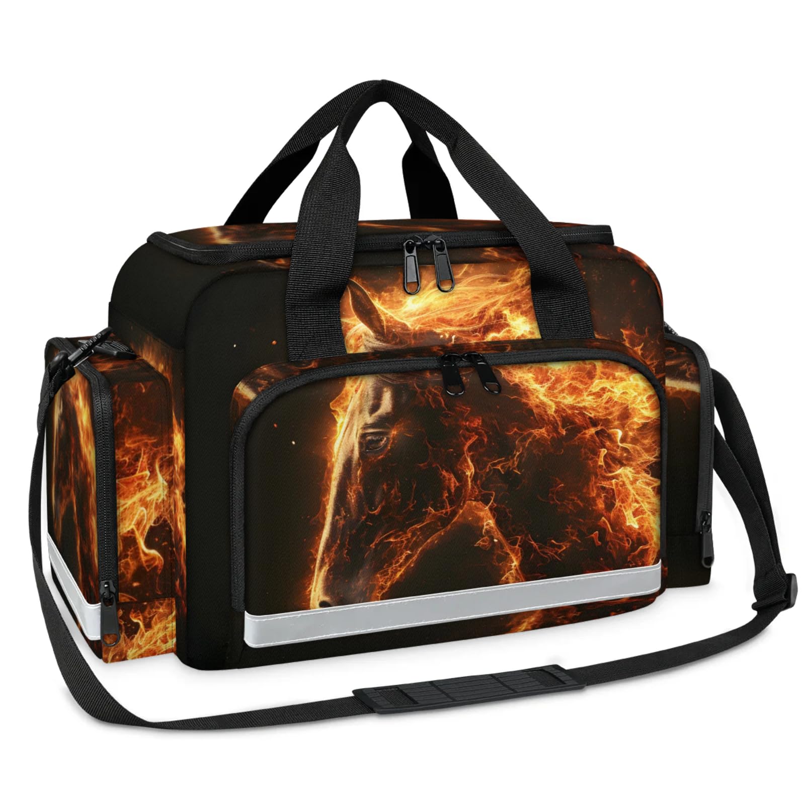 GzLeyigou First Aid Bags Empty, Fire Horses Emergency Bag First Aid Kit Multiple Compartment Kit Carrier On Call Trauma Bag For Paramedics Emergency Medical Supplies Kit