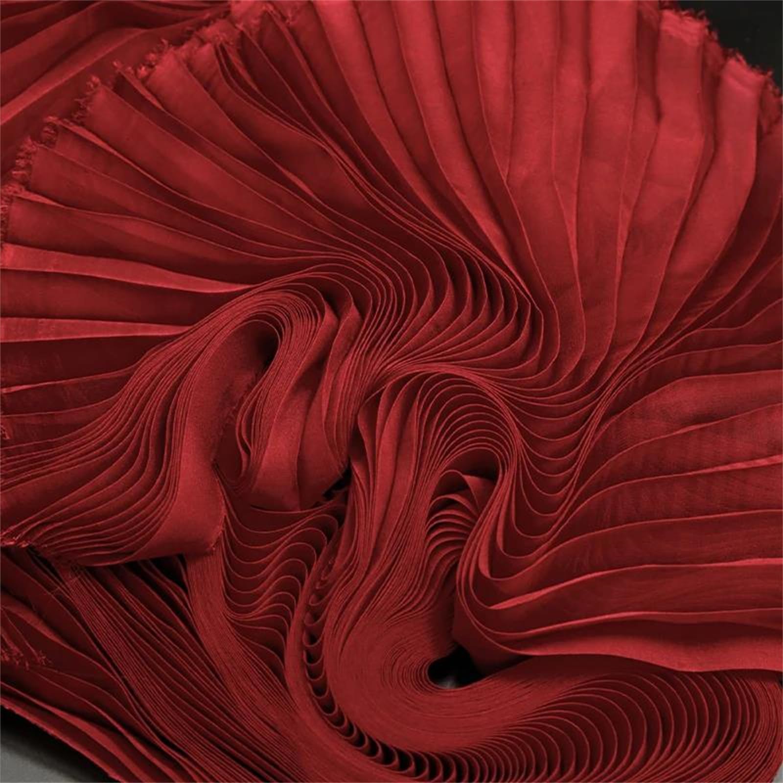 Tkanina plisowana, Cienka tkanina poliestrowa plisowana akordeonowa wielokolorowa 100x150cm(Burgundy)