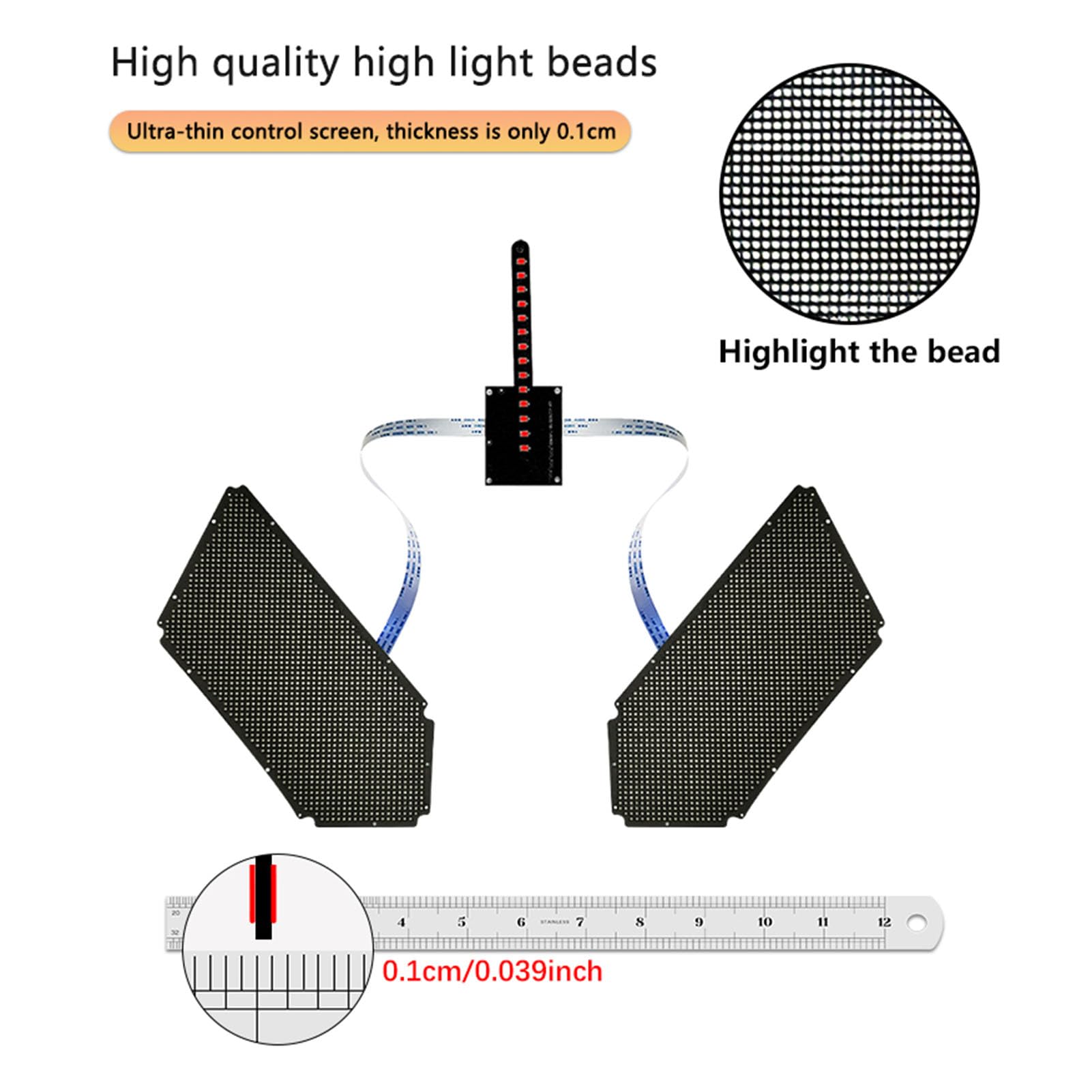 Marhynchus Pantalla LED para Ojos de Mochila, 60x96 Ojos LED Animados, Pantalla Dinámica, Aplicación Programable DC12V