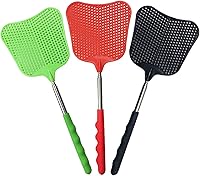 Vista 1 de foxany Matamoscas extensible, juego de matamoscas de plástico duradero, matamoscas telescópico con mango de acero inoxidable