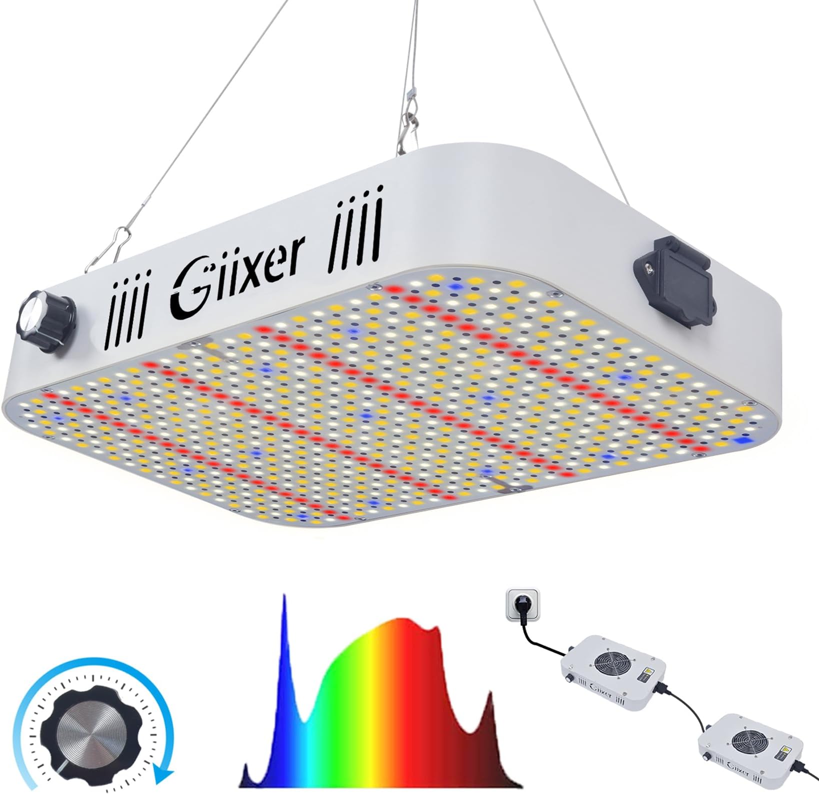 1000W LED Grow Light,Dimmable Full Spectrum LED Grow Light Hydroponic Indoor Plants (White)