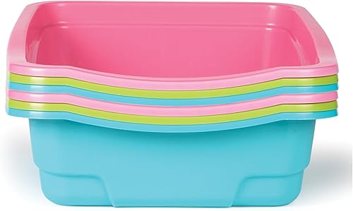 Savvy Tabby Sartenes de arena surtidos de colores brillantes para arena para gatos, 6 paquetes