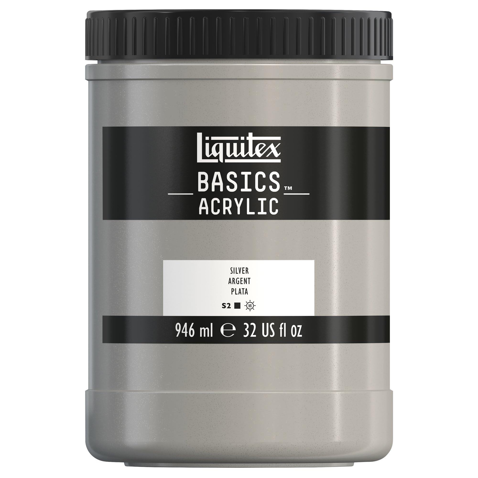 LIQUITEX Basics Acrylic Paint, Silver, 946 ml Pot