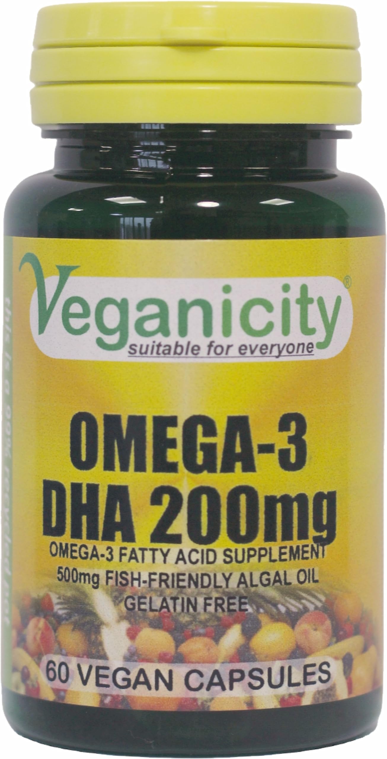 Omega-3 DHA 200mg - Algal Oil Vegan Omega-3 Fatty Acid : Heart and Brain Health Supplement : 60 Vegan Capsules, in a Planet-Friendly 99% Recycled Pot
