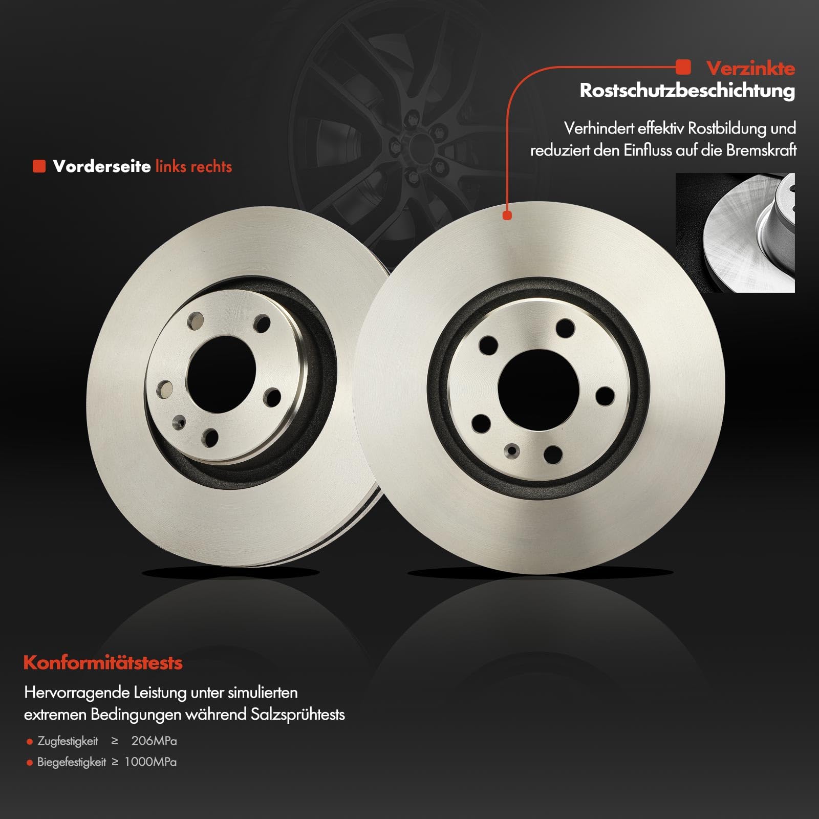 Frankberg Bremsenset Vorderachse - 2x Bremsscheiben + 4x Beläge Für Audi A6