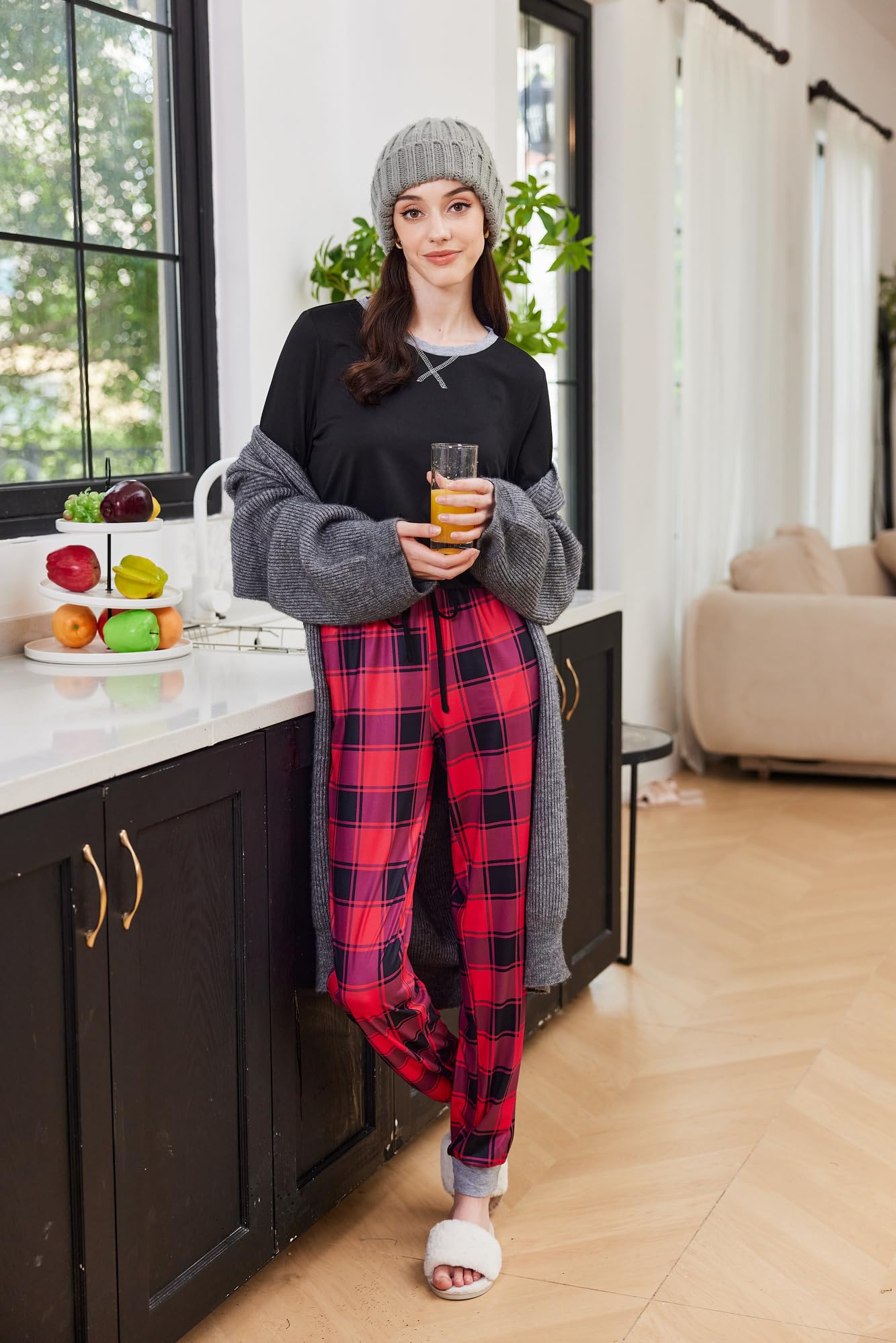 UNibelle Pigiami Donna Lungo Invernale Pigiami Manica Lunga Pigiami Sleepwear Set S-XXL