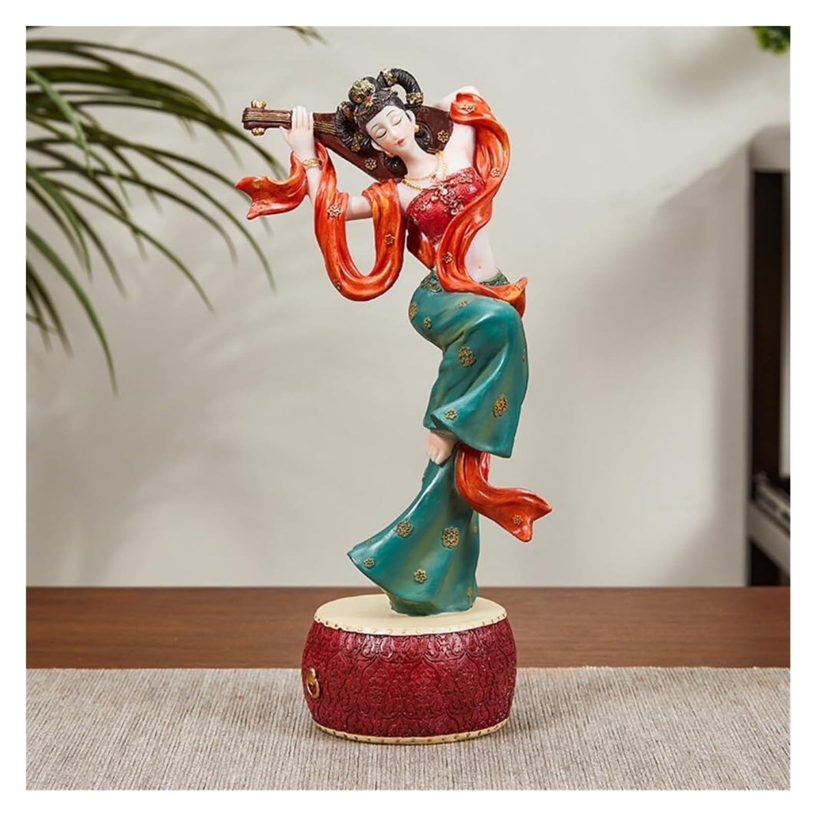 Decoración para el hogar Estatuilla Escultura de Resina Pintada a Mano Estatua del Jugador Pipa Cultura Asombrosa Regalos para recién Casados(A)