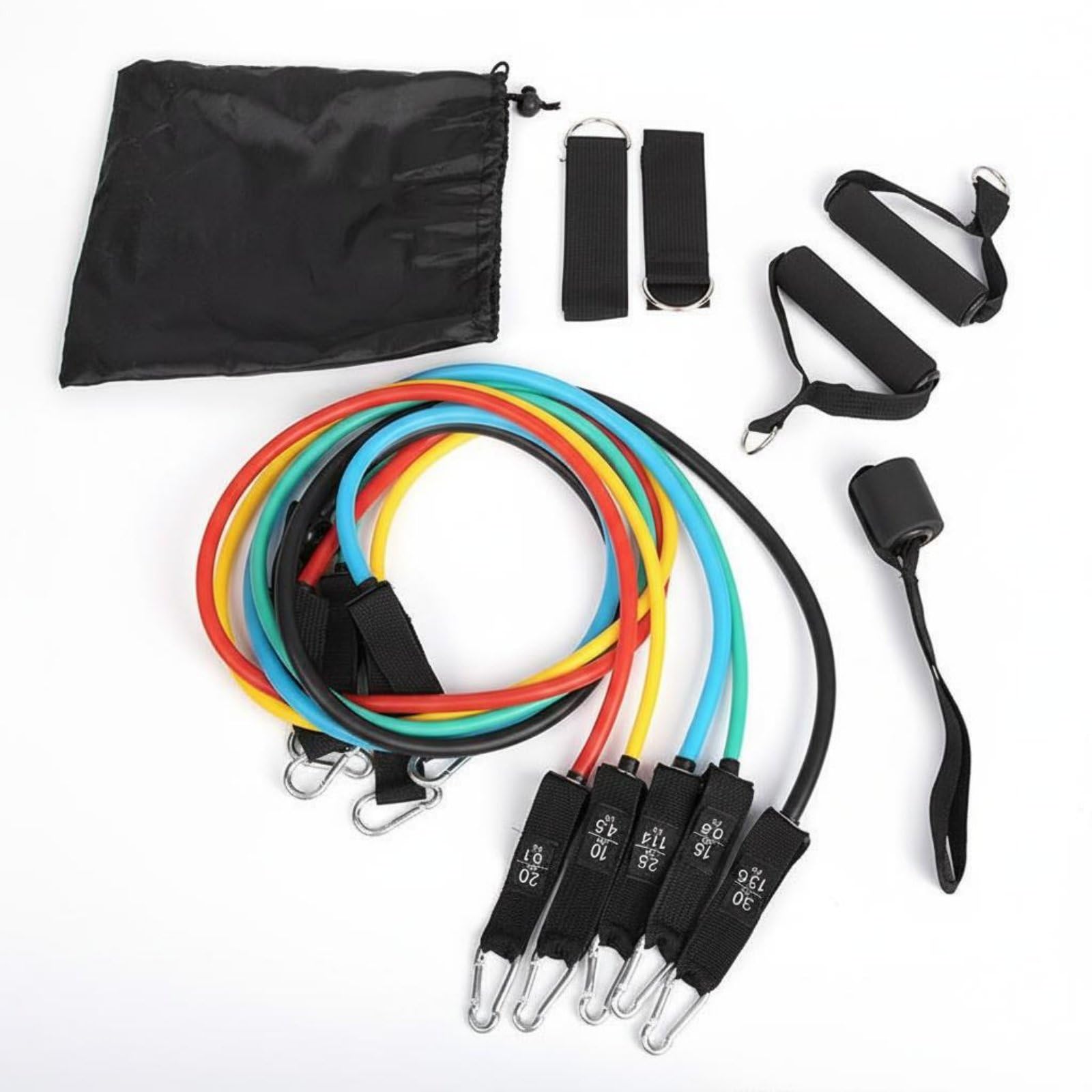 11 Pieces Elastic Band Set Multi-Functional Exercise Pull Rope Set Strength Training Bands with Handles Portable for Home Gym, 11-Piece Set|Resistance Trainers-image-47