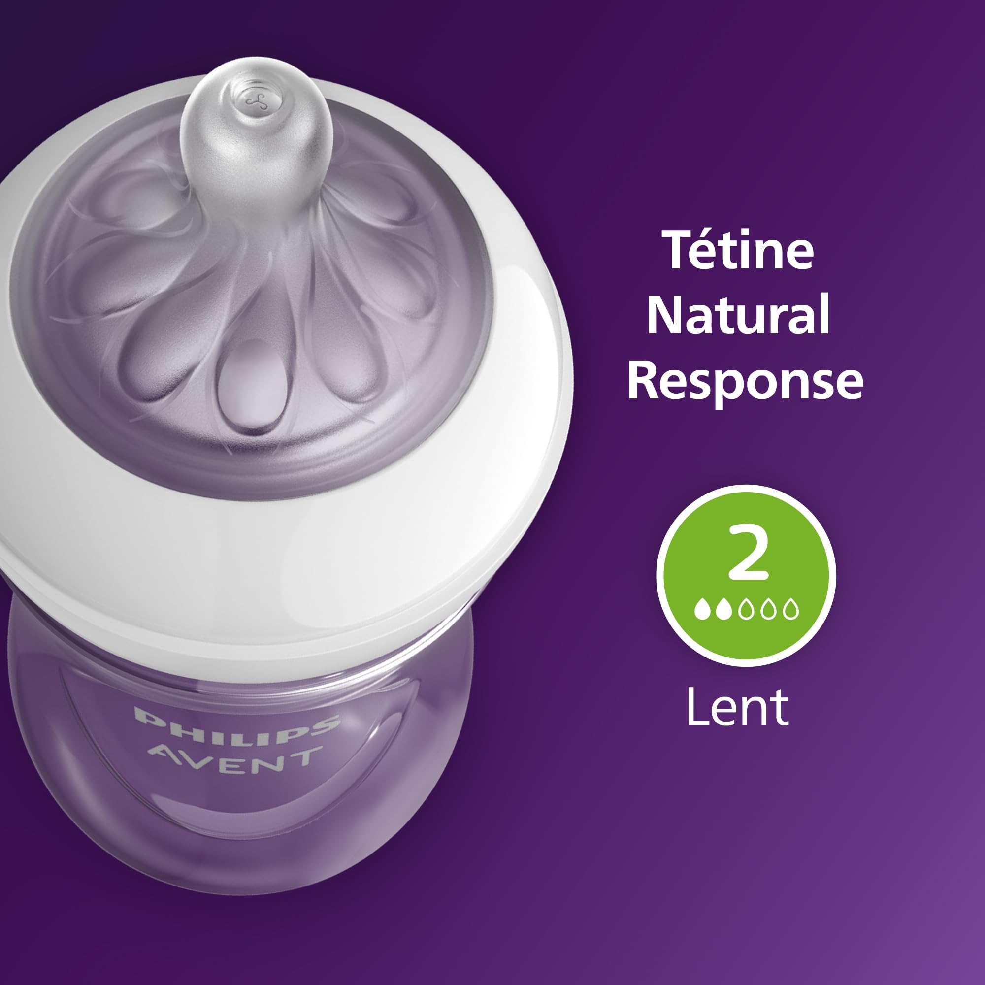 Philips Avent, Biberons à Réponse Naturelle de 125 ml avec valve AirFree, sans BPA, pour les bébés de 0 mois et +, Lot de 2, modèle SCY670/02