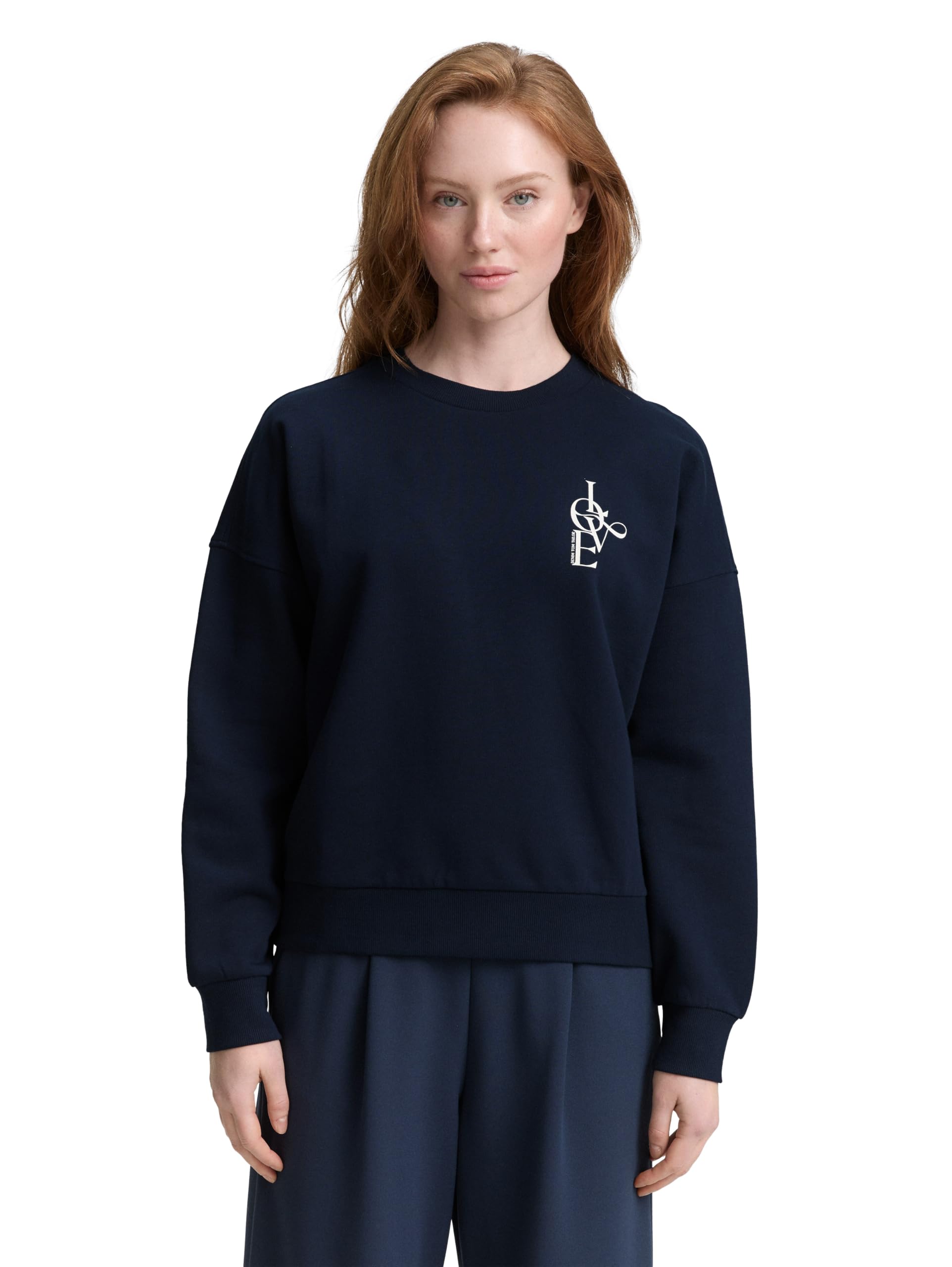 TOM TAILOR Denim Women's 1047933 Sweatshirt, 10668-Sky Captain Blue, S