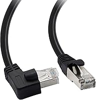 Vista 6 de Cable Ethernet Cat5, RJ45 macho a macho de 90 grados, cable de conexión de red de Internet LAN para PC, router, módem, impresora, Xbox, PS4-1.5 pies