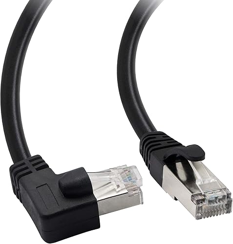 Miniatura 6 de Cable Ethernet Cat5, RJ45 macho a macho de 90 grados, cable de conexión de red de Internet LAN para PC, router, módem, impresora, Xbox, PS4-1.5 pies