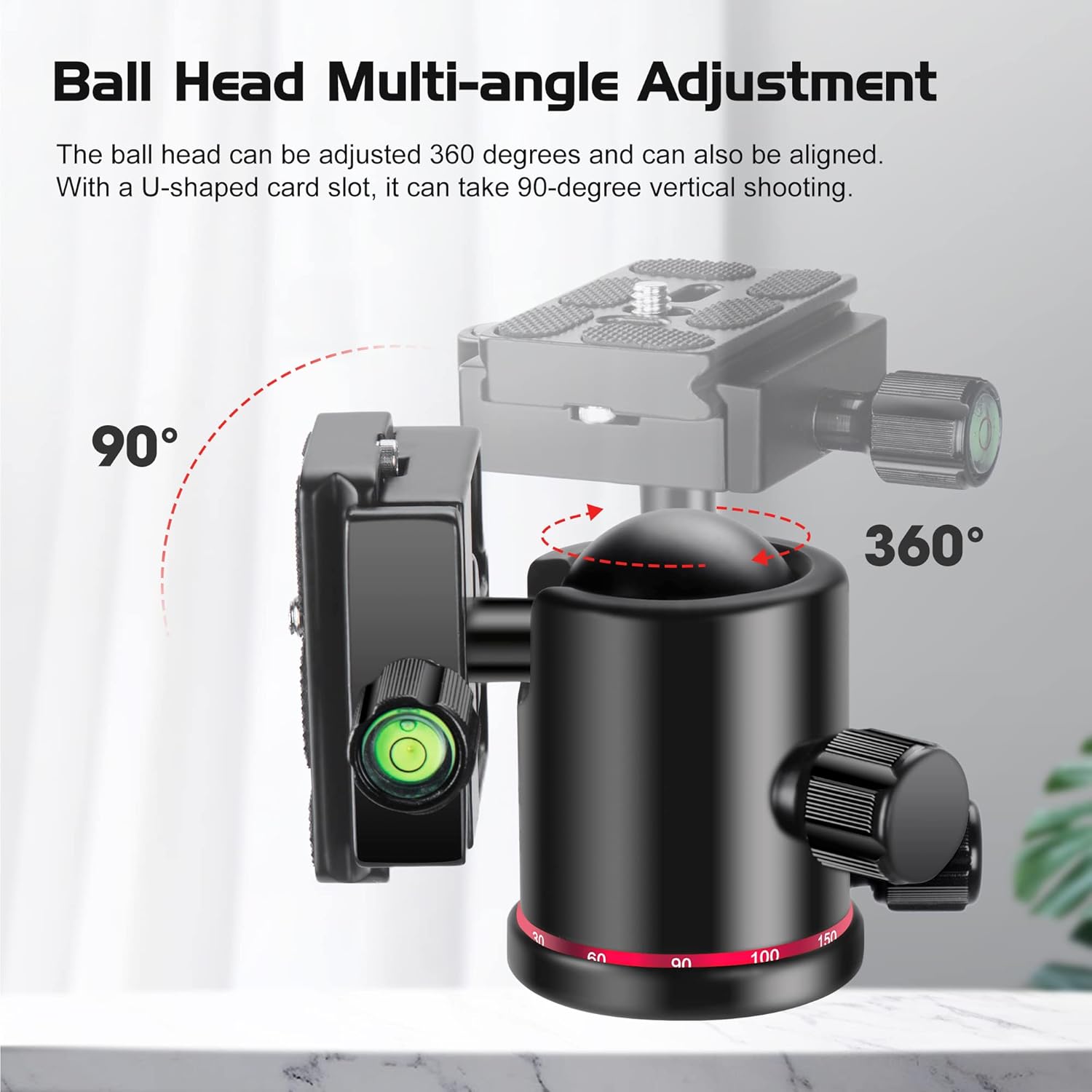 Manbily Photography Ball Head,360 Degree Rotation, with Quick Release Plate and Level Gauge, Metal Aluminum, Suitable for Tripod,DSLR,Camcorder,Monopod,Maximum Load 17.6lb(KF-0) : Electronics