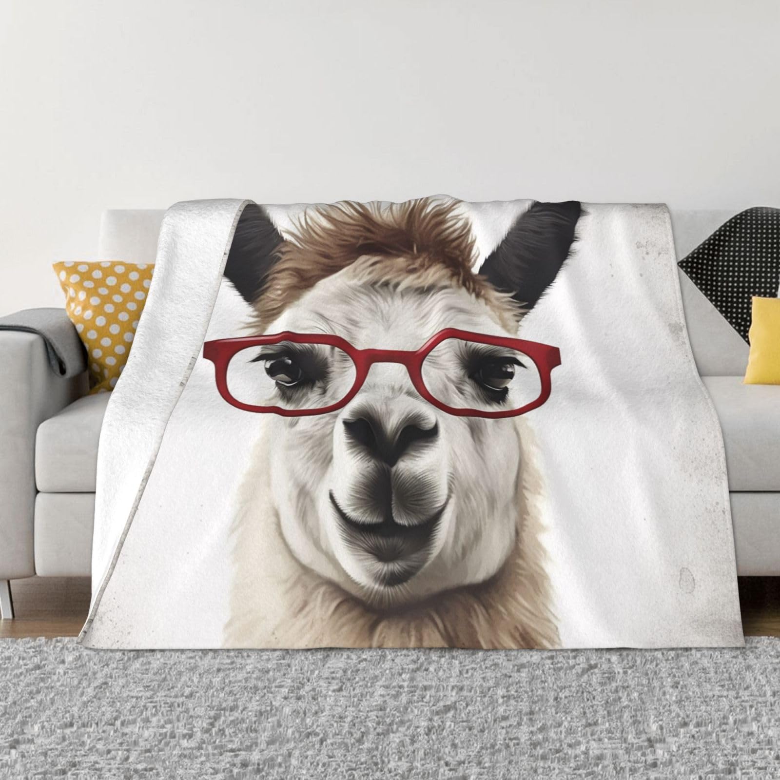 Couverture micro-polaire motif lama pour un confort réconfortant