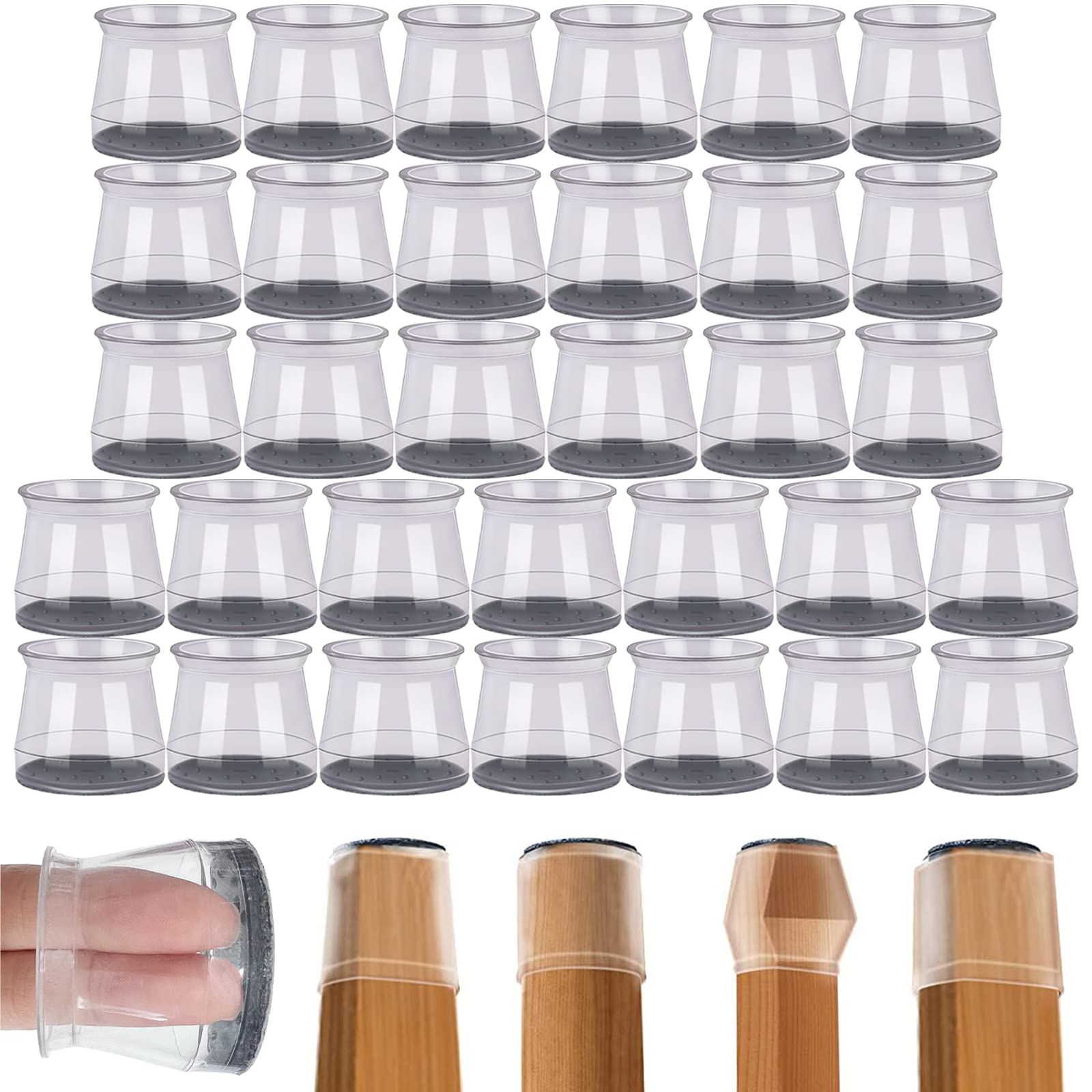 Small Chair Leg Floor Protectors, 32 pcs Round Table Chair Leg