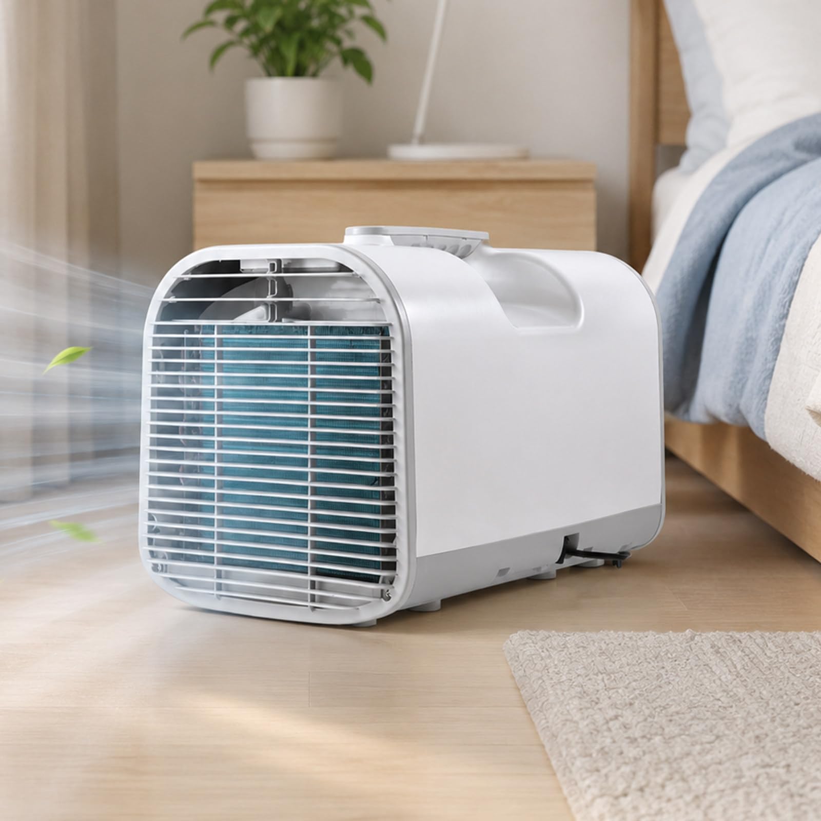 lilishangmao 4777 BTU Portable Camping Air Conditioner, Compact AC/DC Air Con Unit with 600W Power, 12H Timer, Voice Control, Remote, Touch Panel and Carry Handle for Tent, Caravan and Van