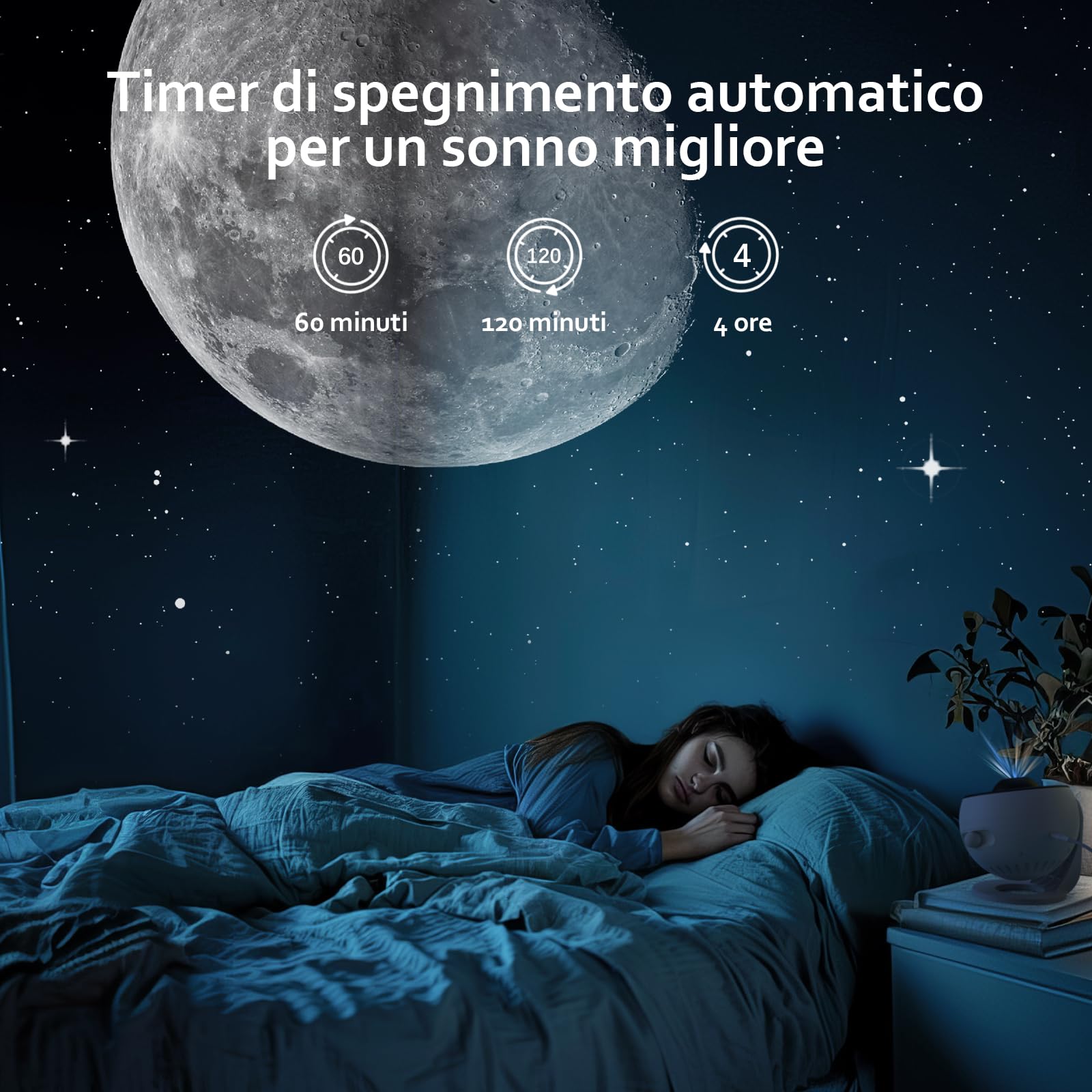 Ainael Proiettore Galassia, Proiettore Stelle Soffitto Planetaria Cielo Stellato Luce Notturna con 3 Diapositivas de Vidrio HD, Galaxy Projector Pro per Bambini Adulti Camera