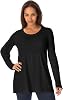 Jessica London Women's Plus Size Ribbed Baby Doll Tunic Sweater