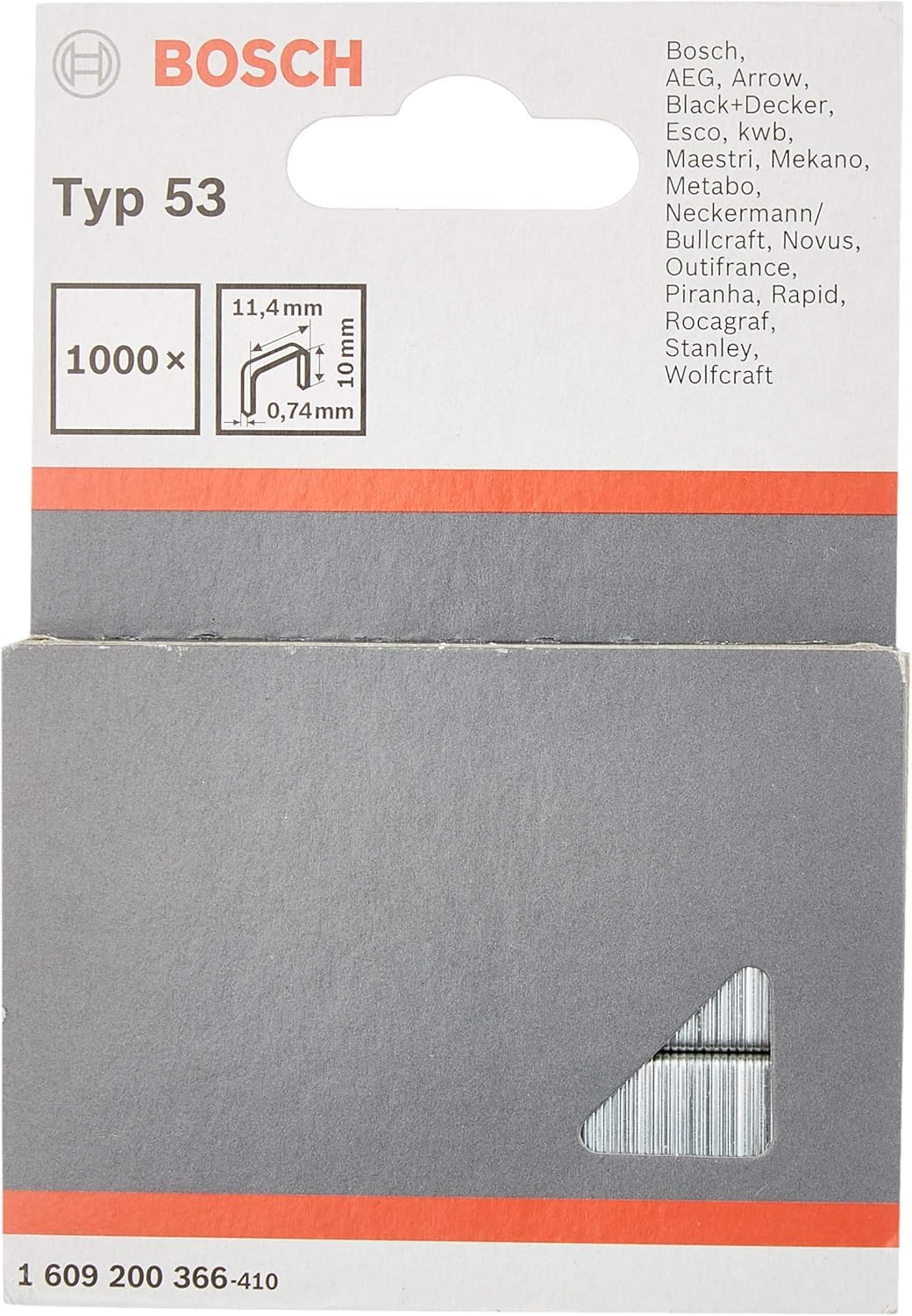 Bosch Zszywacz ręczny HT 14 (drewno, typ zszywek 53) & Bosch Accessories Zszywka z cienkiego drutu, typ 53 11,4 x 0,74 x 10 mm