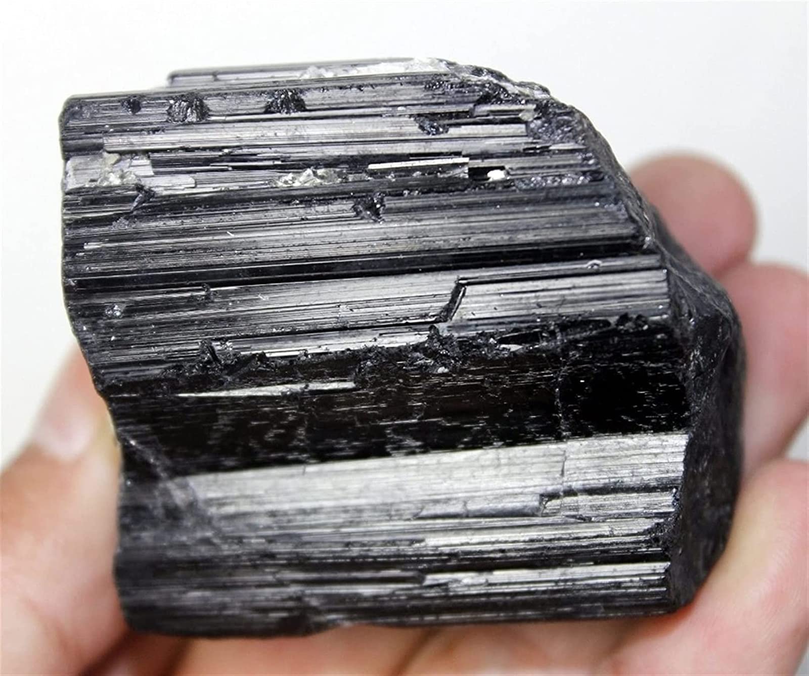 Kamienie mineralne 30-600 g naturalny czarny turmalin kryształ kamień dekoracyjny oryginalne kolekcje domowe (kolor: 2 szt. 30-50g)