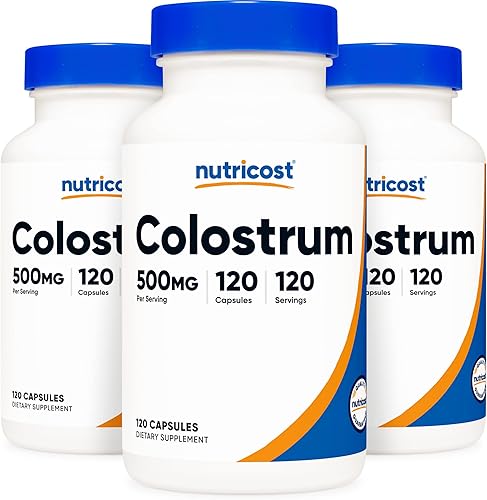 Miniatura 1 de Nutricost Calostro 500 mg, 120 cápsulas (3 botellas)