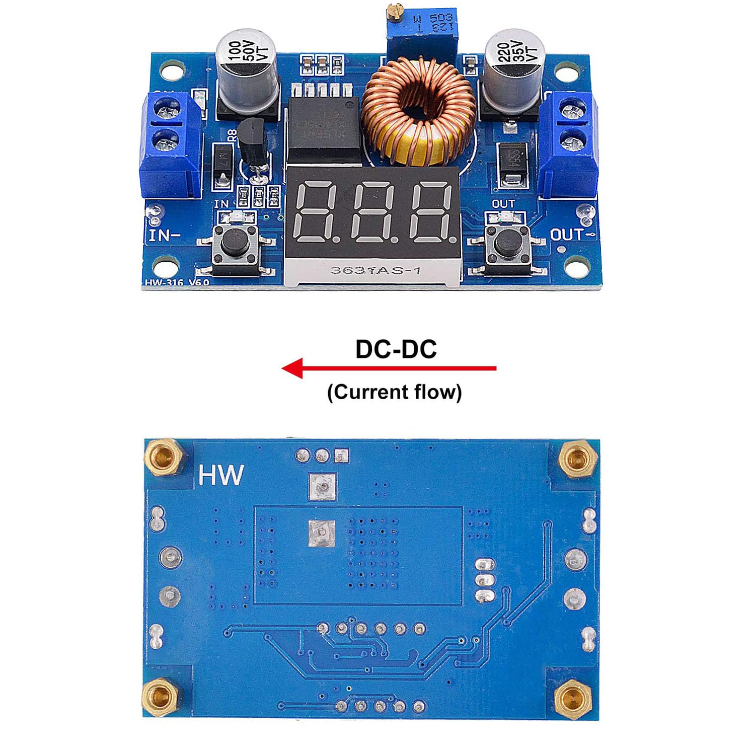 Alimentatore Converter Step Down Convertitore di tensione LC Filtro 35W 4A 5.5-30V a 0.5-30V DC-DC Boost/Buck Power Converter per la conversione di tensione