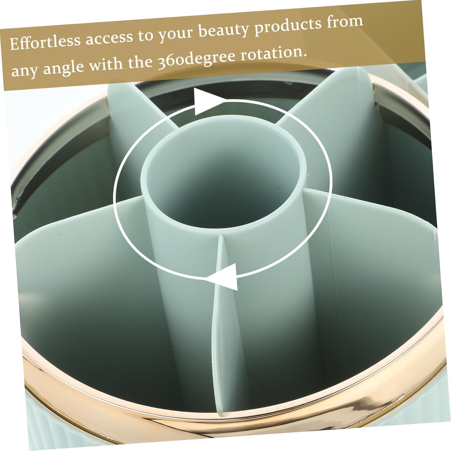 Cabilock Large Capacity Rotating Makeup Organizer Multifunctional Cosmetic Display Case for Makeup Brushes Hair Brushes and Pens Stylish Storage Box for Clean Desktop