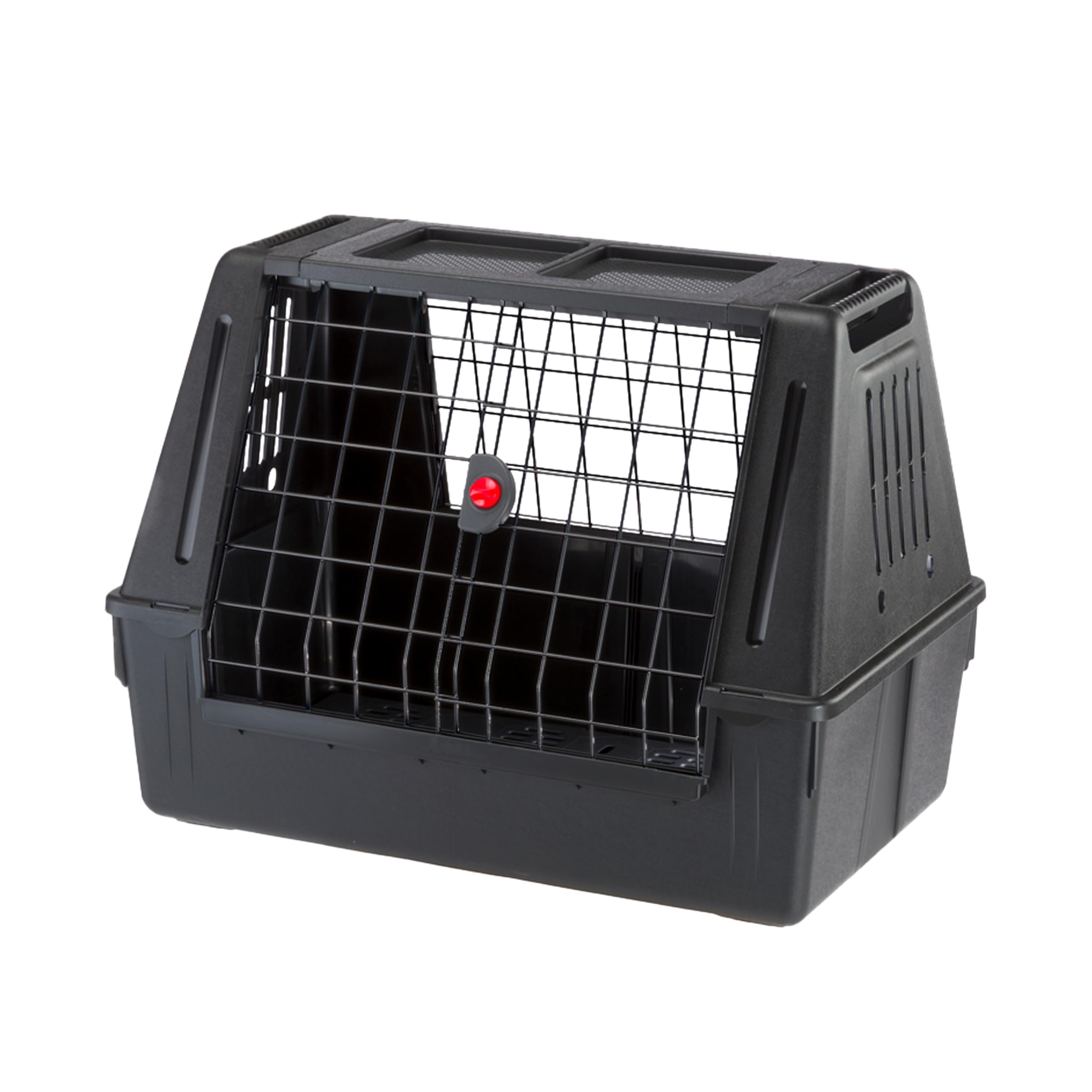 Ferplast ATLAS CAR 80 SCENIC Trasportino per Cani da Auto con Doppia Finestra, Tappeto Drenante, Portaoggetti, Maniglie, Doppia Apertura Scorrevole con Chiusura Sicura, Max 20 kg, 82 x 51 x h 61 cm