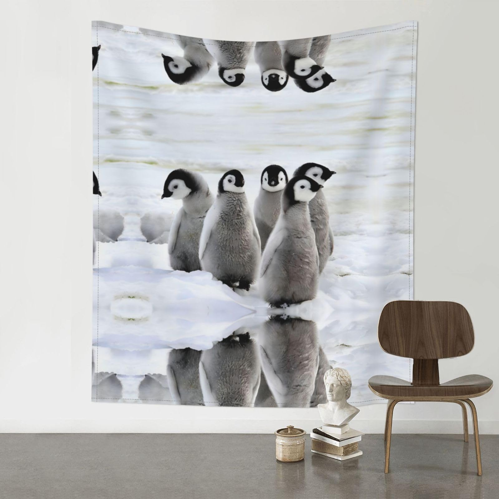 YYHWHJDE Cute Penguin Prints 60x51in Wall Tapestry – High-Grade Polyester Throw for Dorm, Beach & Home Decor