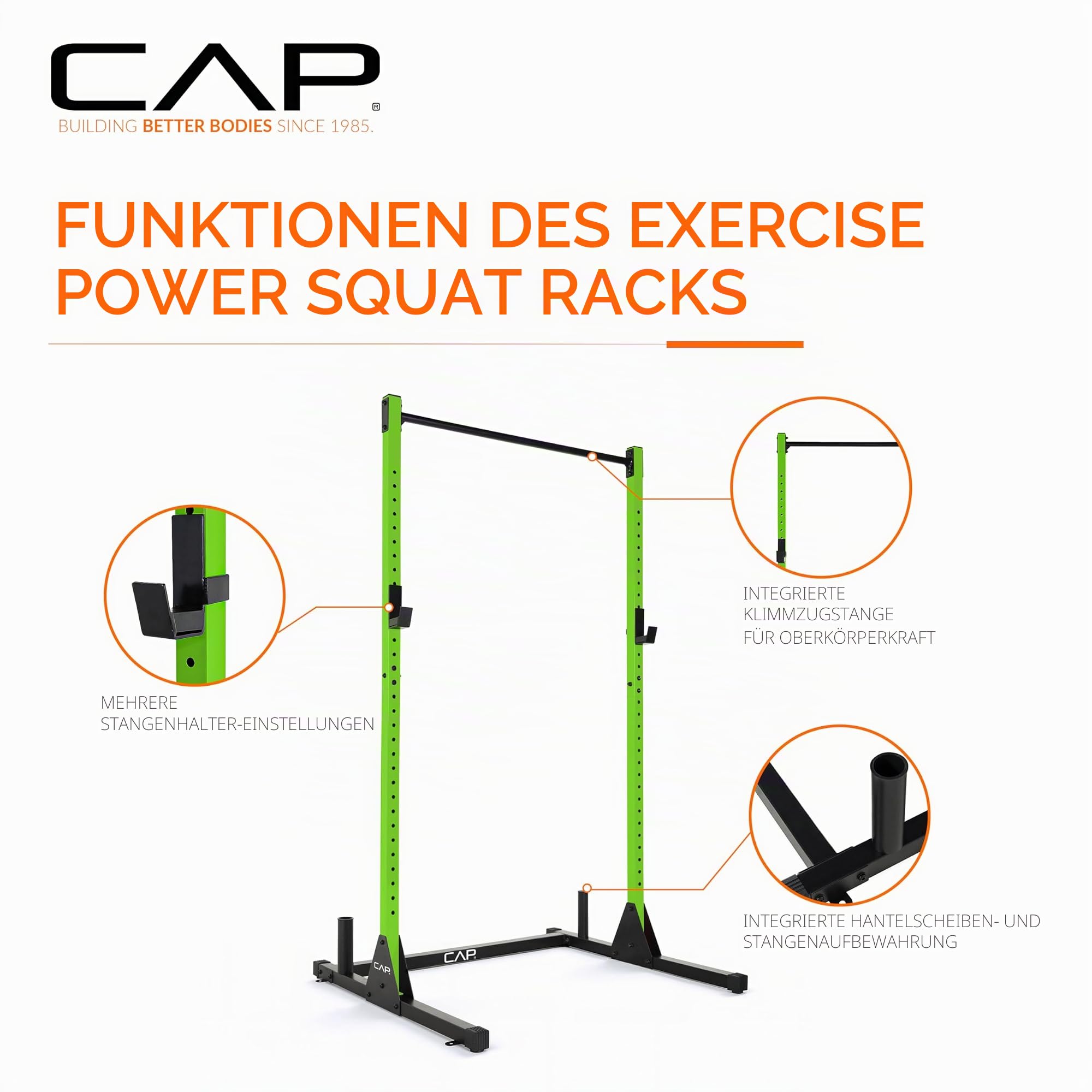 CAP Barbell FM-905Q-GR Power Rack Übungsständer, grün