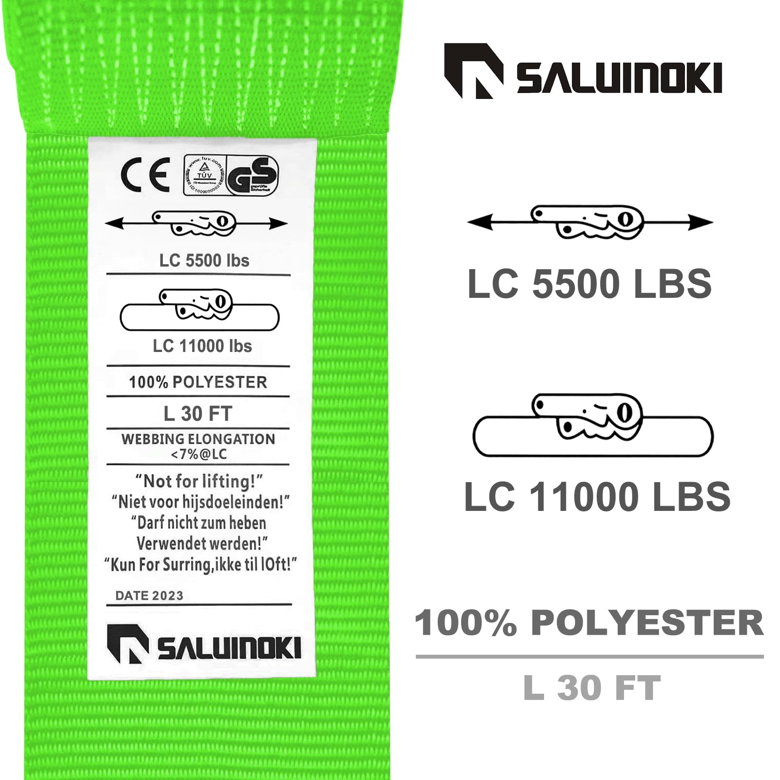 Confezione da 12 cinghie piatte da 10,2 cm, 10,2 x 30 cm, per camion, rimorchi, argani, resistenti, cinghie a cricchetto da 10,2 cm, a base piatta, colore verde