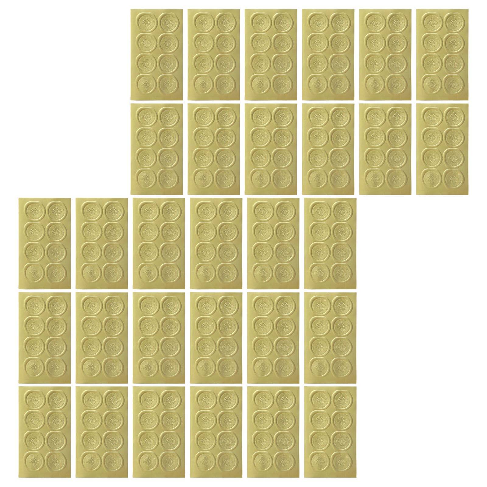 of 30 Round Golden Design Adhesive Sticker with Strong Stickiness for Stationery and Sealing Applications Gold Embossed Stickers