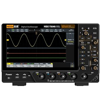 PINTECH Digital Oscilloscope 350MHz Bandwidth 4 Channels 2.5 GSa/s Sample Rate, Built-in Frequency Counter, Spectrum Analyzer, 10.1 inch LCD Display MDO7504A