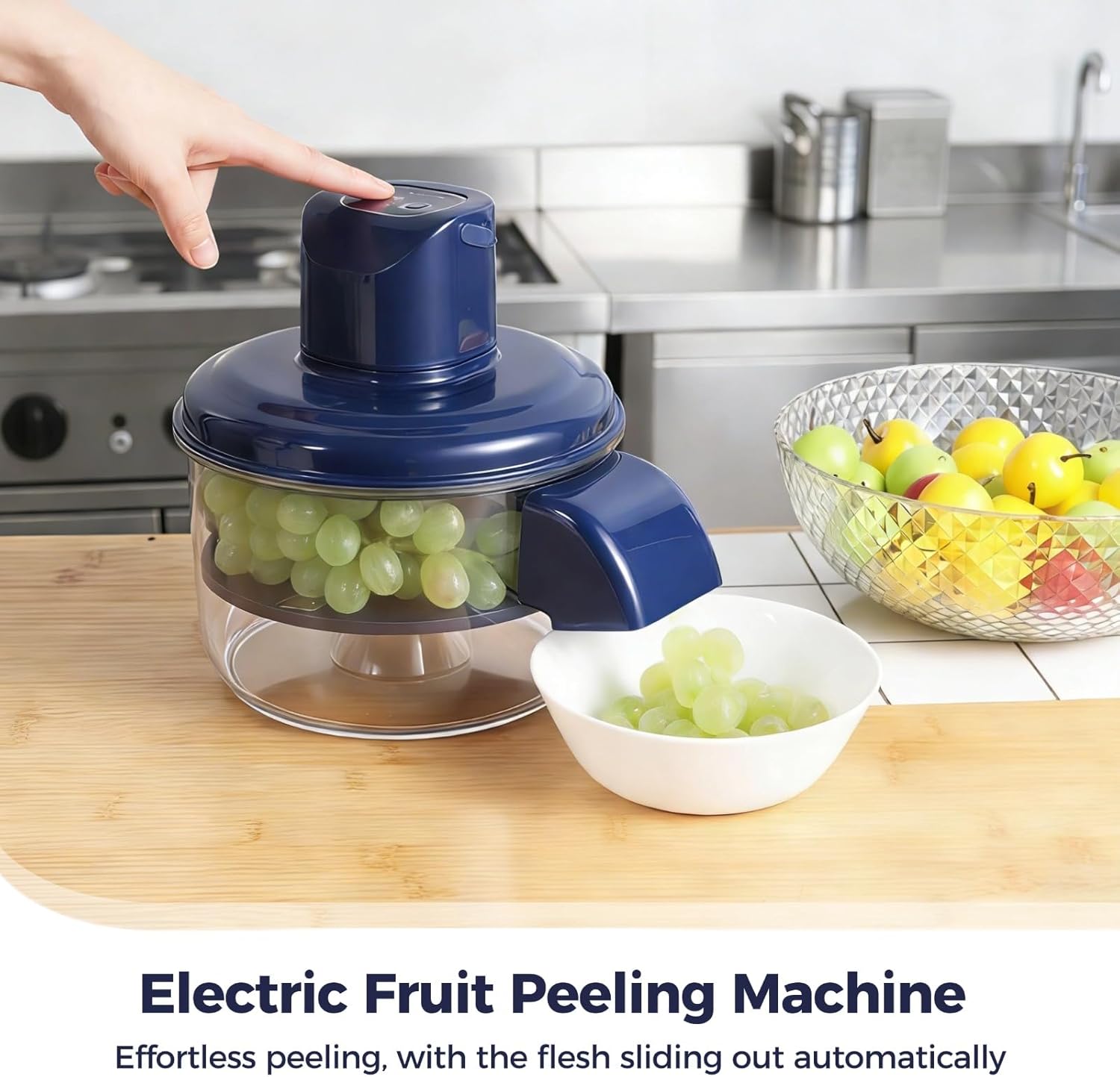 Automatic Grape Peeler Machine, Electric Small Fruit Peeler, Commercial Grade Vegetable Peeling Machine, Rechargeable Cordless Design, Portable, Easy to Operate