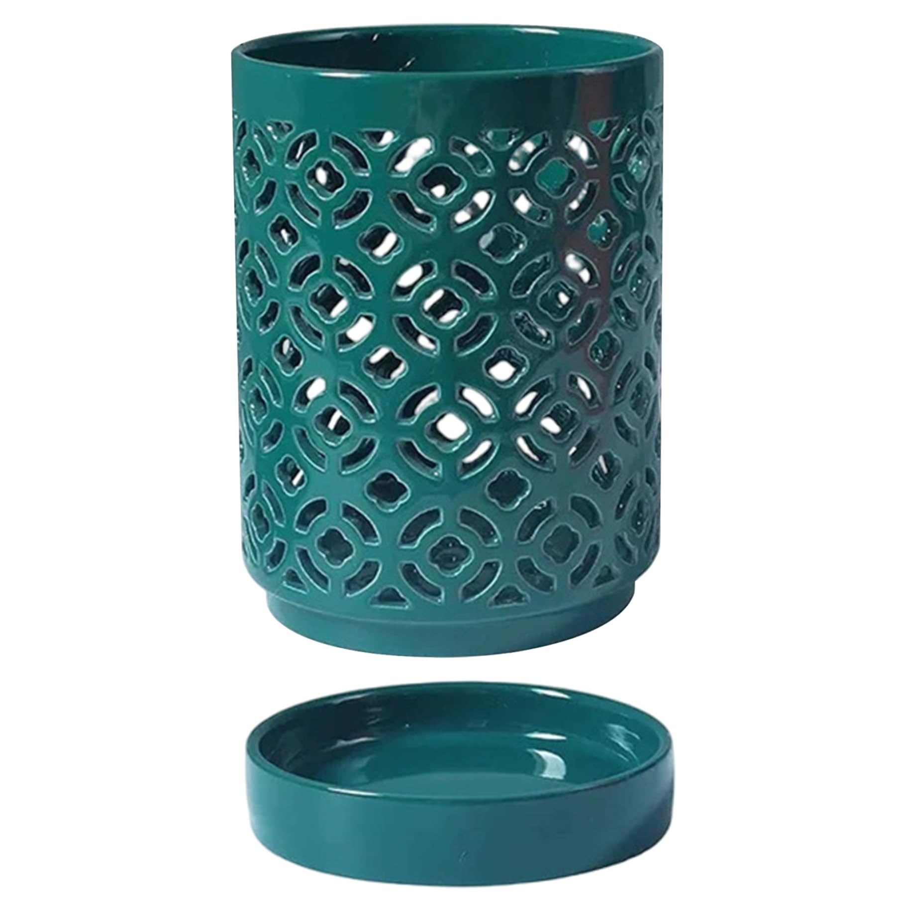 Vistnale Green Orchid Pots With Holes, Orchid Pots 5.5X4in Planter With Holes & Saucer & Drainage Ceramic Plant Pot For Indoor Outdoor Plants,