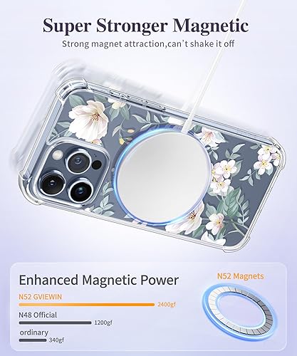 Miniatura 3 de GVIEWIN Funda magnética para iPhone 15 Pro Max con protector de pantalla + protector de cámara, compatible con MagSafe protección contra caídas de