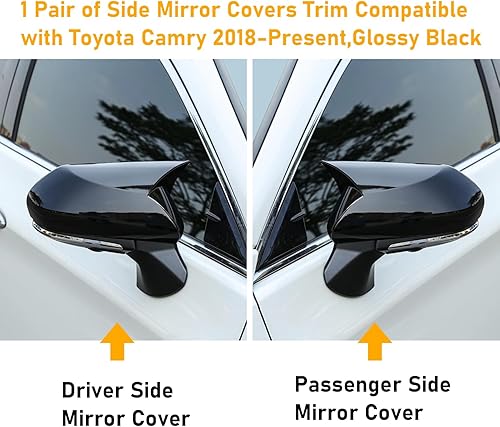 Miniatura 9 de Compatible con cubierta de espejo retrovisor Toyota Camry 2018-2023, tapa de 8 generación para conductor y pasajero, cubierta de espejo retrovisor