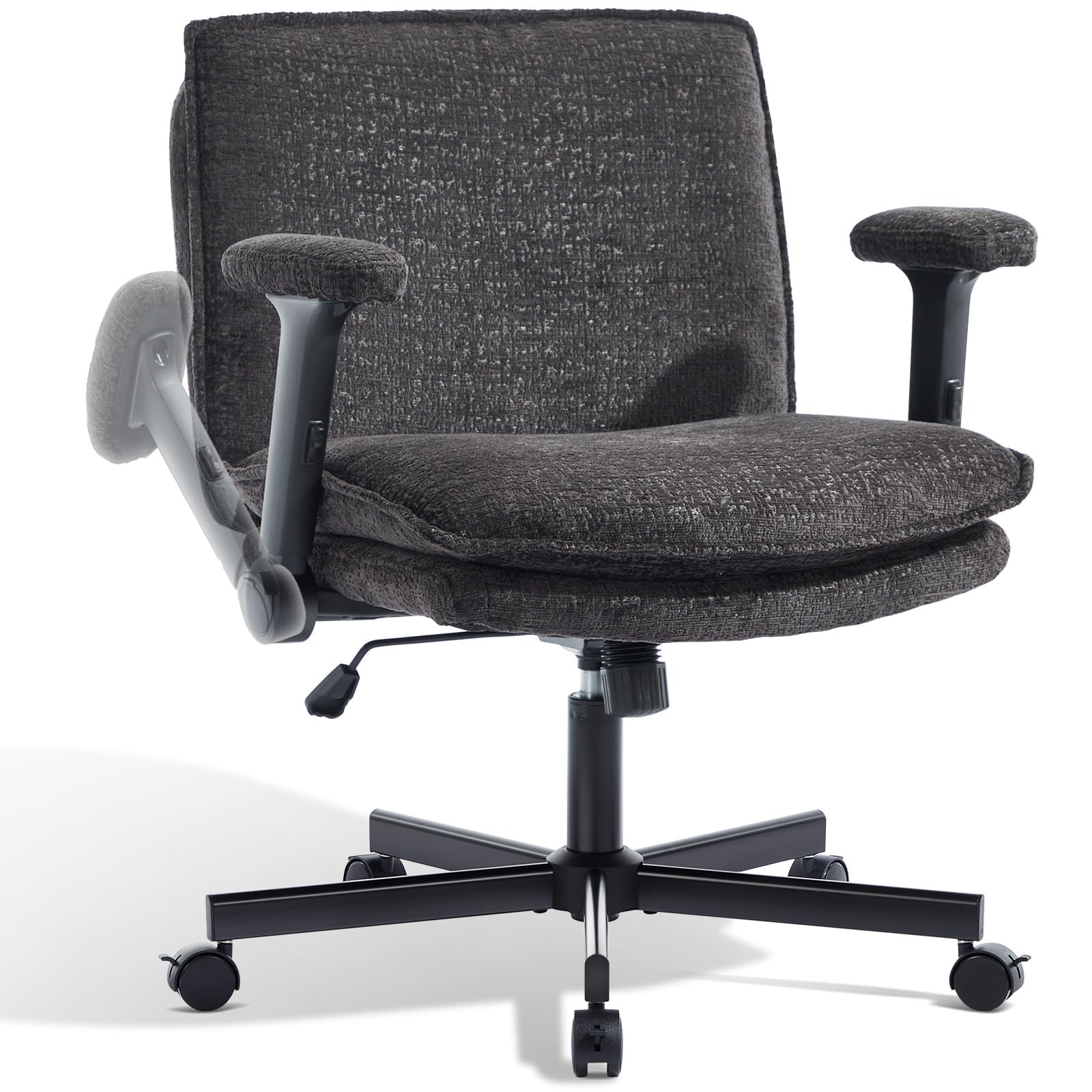 Morkprism Criss Cross Chair with Flip-Up Arms and Lockable Wheels
