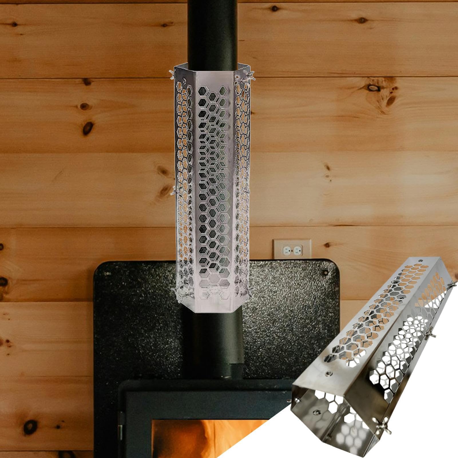 Tubo de estufa de leña, tubo de estufa de acero inoxidable, soporte para