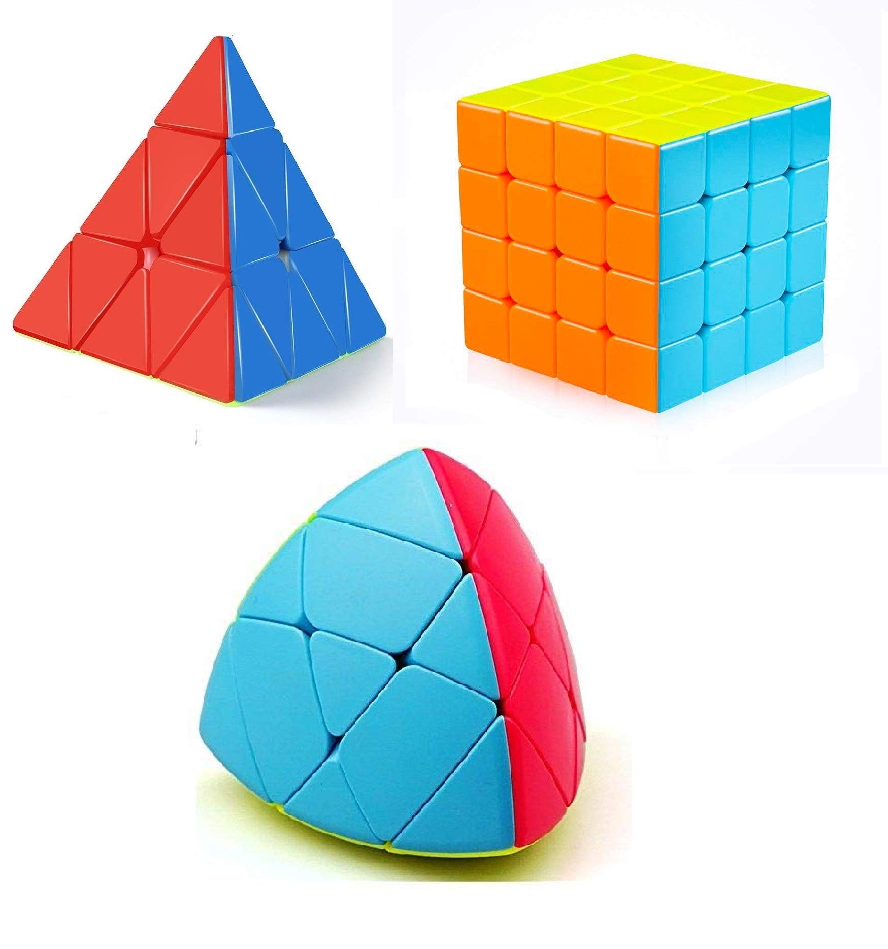 Enorme™ High Speed Stickerless Smooth 4x4x4, 3x3x3 Triangle Pyramid and Triangle Curve Pyramorphix Magic Puzzle Cube (B08LNN9RWC) Amazon Price History, Amazon Price Tracker