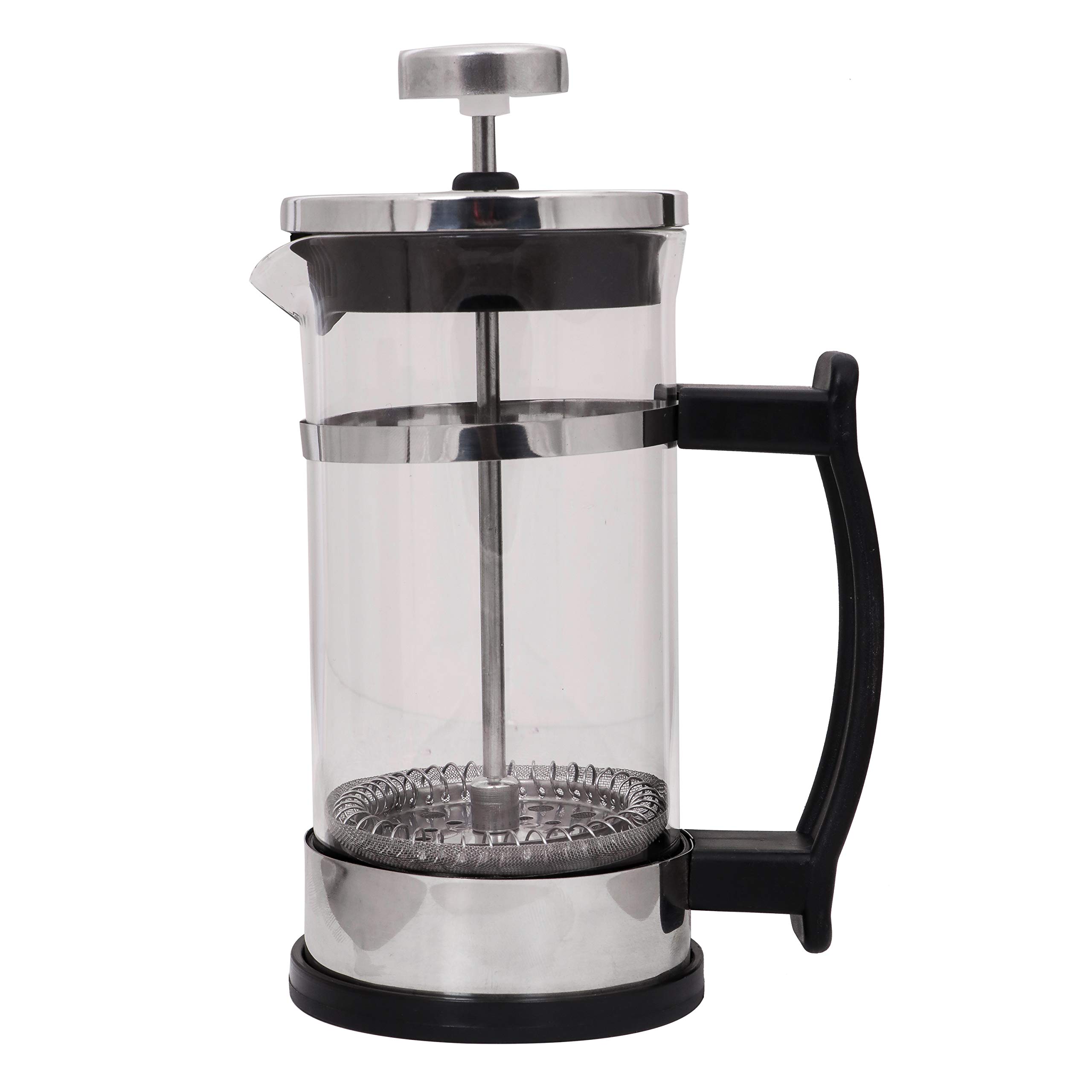 3D CREATIONS French Press Coffee And Tea maker Cold Brew Foam Maker 4 level filtration Heat Resistance Borosilicate Glass 600 ML.