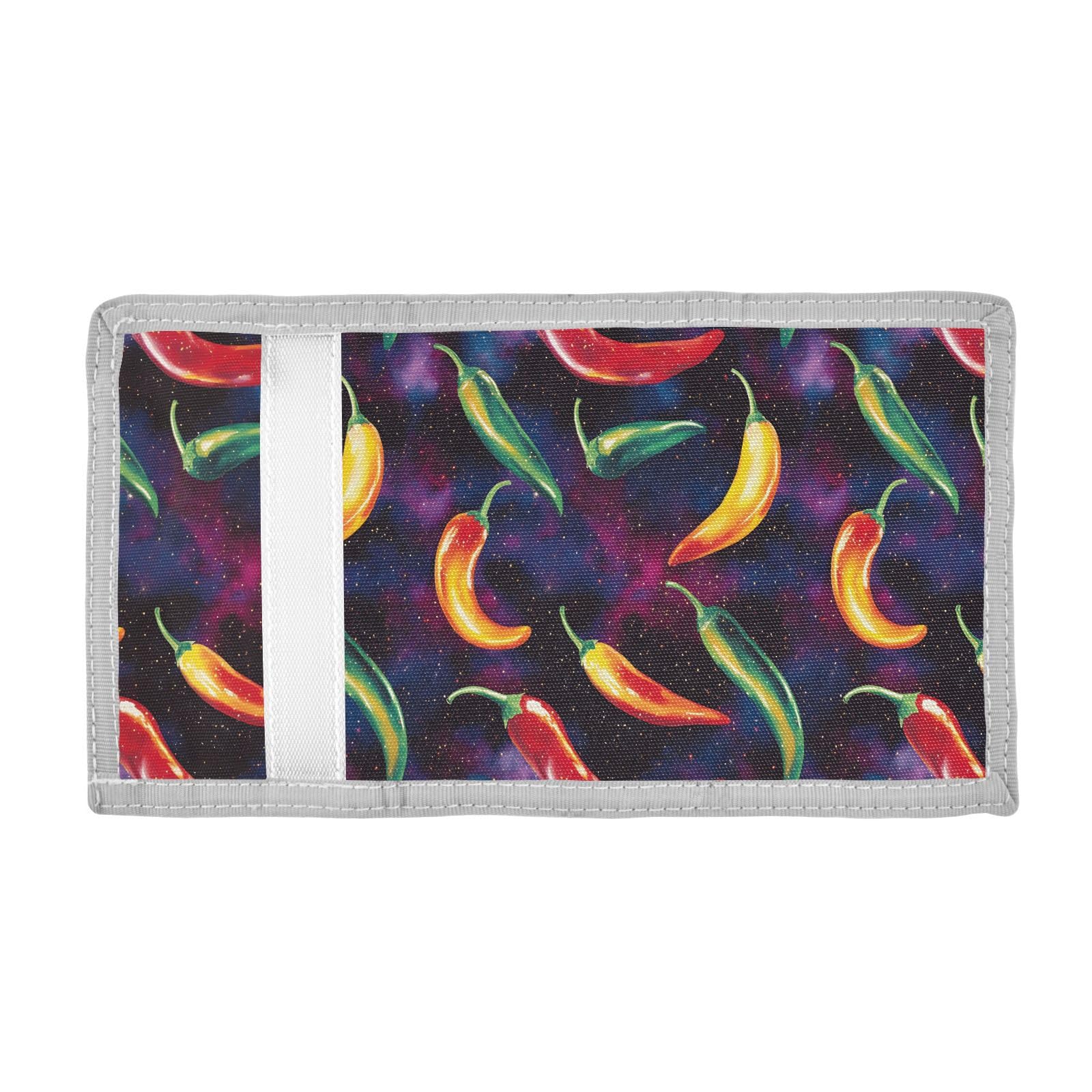 FOLIOSA Kids Wallet for Boys Girls Pepper Pattern Print Youth Wallet with Zipper Pocket Card Holders, Novelty Wallet 4.9×2.9 in